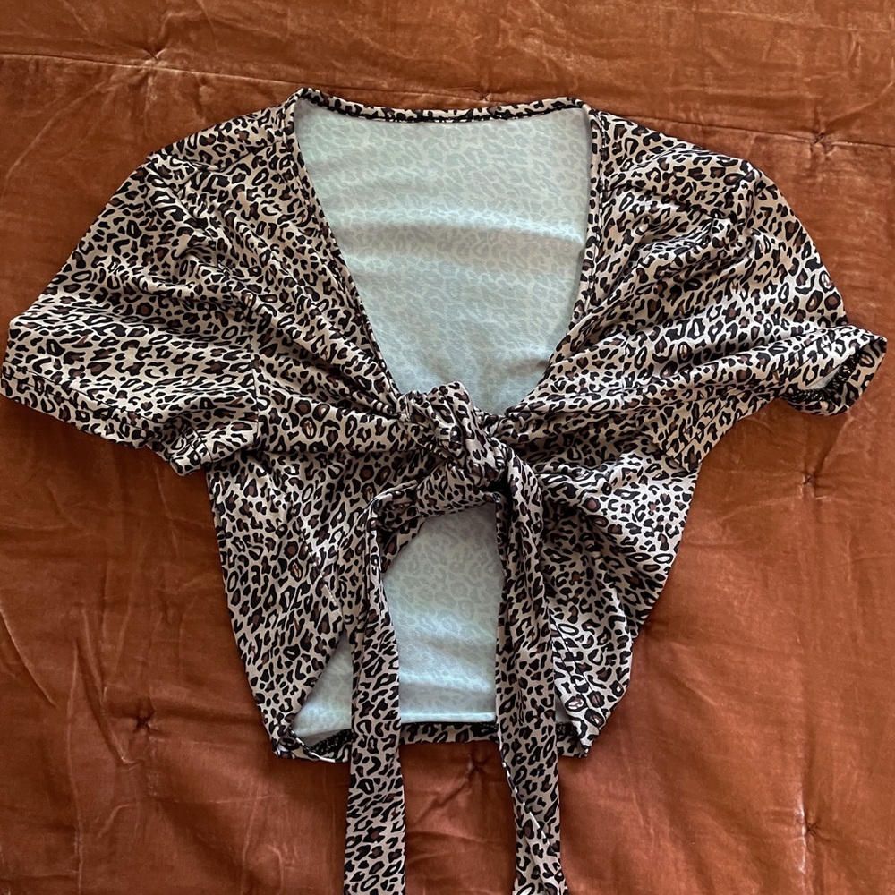 Front Tie Cheetah Tee